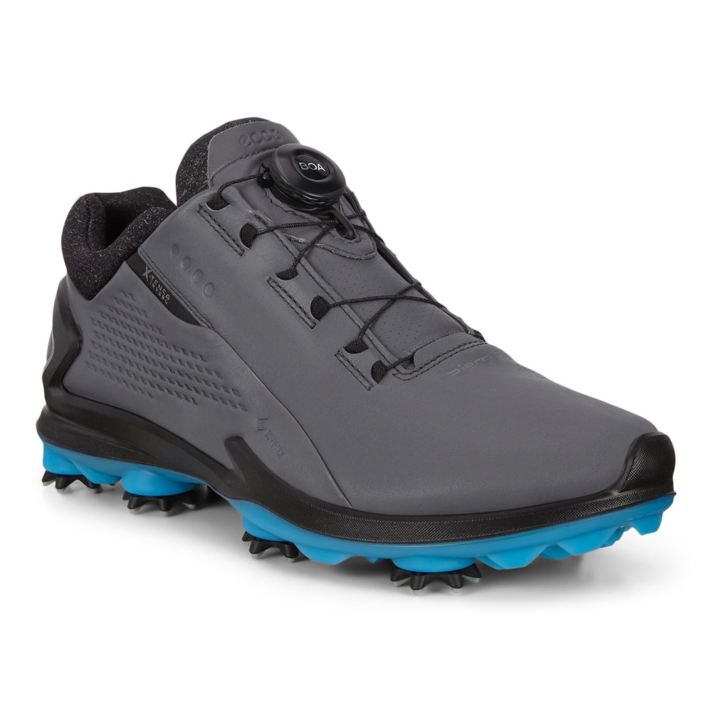 ECCO Mens Golf Shoes Dark Grey - Biom G3 Boa Fit Cleated - GYK-931874